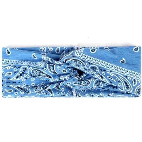Niiyyjj Damen-Haarband, Boho-Stil, lässig, modisch, Leopardenmuster, Blumen-Stirnband, geknotetes Haarband, 708-Hellblau von Niiyyjj