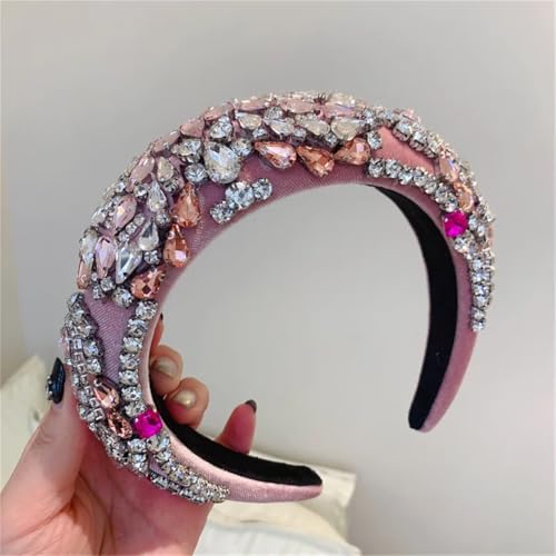 Niiyyjj Damen-Strass-Stirnband, handgefertigt, weich gepolstert, Brautschmuck, Hochzeit, breite Kopfbedeckung, Zubehör von Niiyyjj
