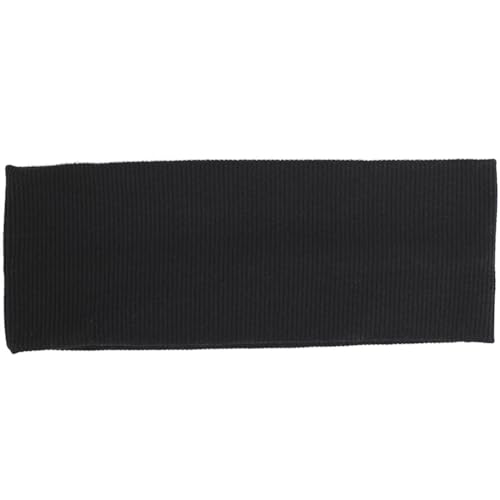 Niiyyjj Damen einfarbiges Baumwoll-Stirnband, breiter Turban, gestricktes Haarband für Mädchen, Make-up, elastische Haarbänder, schwarz von Niiyyjj