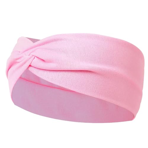 Niiyyjj Einfarbige Haarbänder für Damen, Leopardenmuster, elastisch, Vintage-Turban, Rosa von Niiyyjj