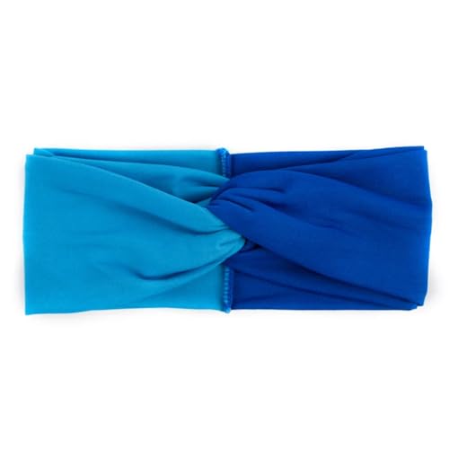 Niiyyjj Einfarbige Turban-Stirnbänder für Damen, elastische Haarbänder, gedrehtes Stirnband, Yoga, Headwrap Spa, Hellblau, Blau von Niiyyjj