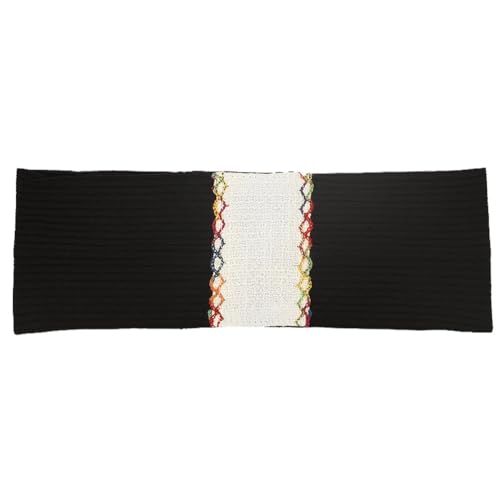 Niiyyjj Einfarbiges, elastisches Haarband für Damen, weiches Gurtband, Kopfbedeckung, einfarbiges Haarband, Turban, Weiß / Schwarz von Niiyyjj