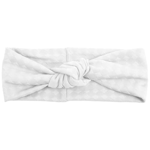 Niiyyjj Elastisches Haarband für Damen, Gittermuster, Yoga, Sport, Kopfbedeckung, gestrickt, Haarschmuck, Weiß von Niiyyjj
