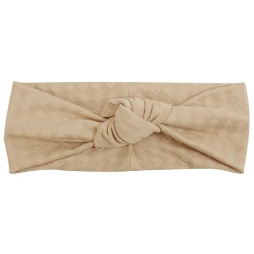 Niiyyjj Elastisches Haarband für Damen, geknotet, Gittermuster, Yoga, Sport, Kopfbedeckung, gestrickt, Haarschmuck, Khaki von Niiyyjj