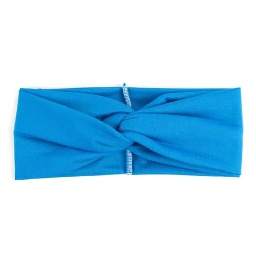 Niiyyjj Elastisches Patchwork-Turban-Stirnband für Damen, gedrehtes Stretch-Haarband, modisches Stirnband, Spa, Kopfband, Blau von Niiyyjj