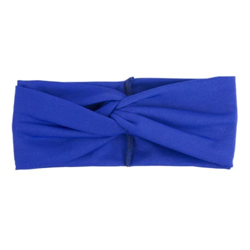 Niiyyjj Elastisches Patchwork-Turban-Stirnband für Damen, gedrehtes Stretch-Haarband, modisches Stirnband, Spa, Kopfband, Königsblau von Niiyyjj