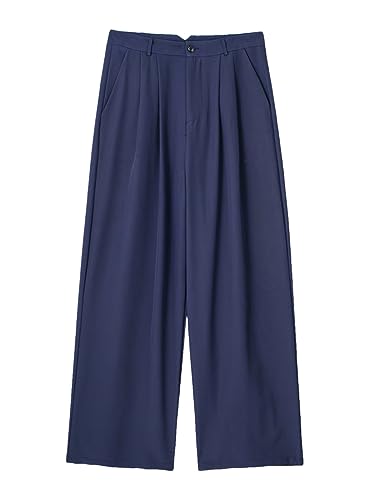 Niiyyjj Frauen Front Taschen Breite Bein Hosen Vintage Hohe Taille Zipper Fly Weibliche Hosen Pantalones as picture5 M von Niiyyjj