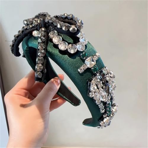 Niiyyjj GN8 Damen-Haarband mit Strass-Schleife, gepolstert, Schmuck, Kette, Haarband, handgefertigt, Haarschmuck von Niiyyjj