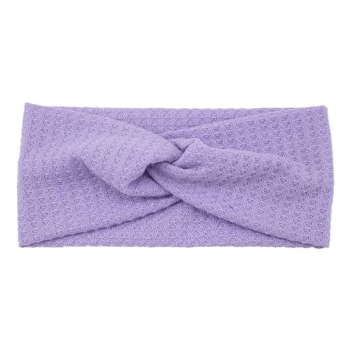 Niiyyjj Geknotetes Haarband für Damen, weich, warm, elastisch, einfarbig, gestrickt, Turbane, Haarschmuck, Violett von Niiyyjj