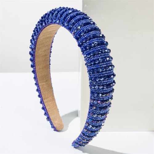 Niiyyjj Gepolstertes Haarband für Damen, mit Glitzer-Perlen, gepolstertes Haarband, Hochzeit, Haarschmuck, Blau Niiyyjj Gepolstertes Haarband für Damen, mit Glitzer-Perlen, gepolstertes Haarband, Hochzeit, Haarschmuck, Blau von Niiyyjj