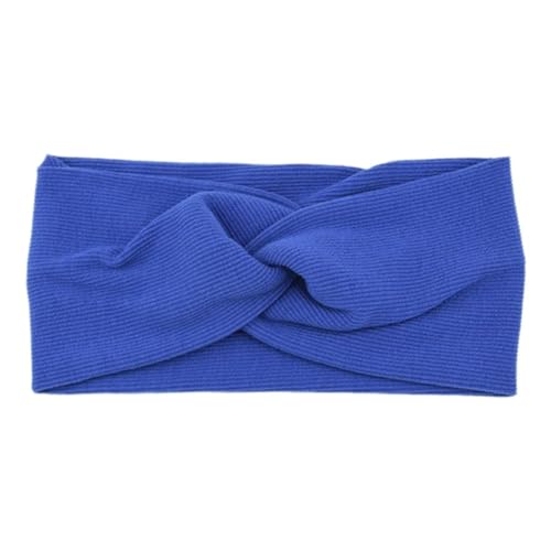 Niiyyjj Gestricktes Haarband für Damen, geknotet, elastisch, einfarbig, Stretch, Make-up, Haarbänder, Königsblau von Niiyyjj