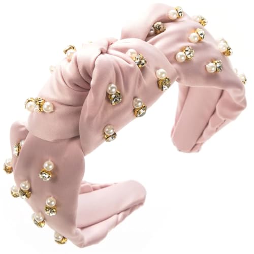 Niiyyjj Haarband für Damen, geknotet, Strass, Perlen, breite Spitze, Knoten, Stirnbänder, Party-Haarreif, Pinrk Niiyyjj Haarband für Damen, geknotet, Strass, Perlen, breite Spitze, Knoten, Stirnbänder, Party-Haarreif, Pinrk von Niiyyjj