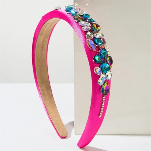 Niiyyjj Haarreif für Damen, Strass, Brautschmuck, Hochzeit, weich gepolstert, Rosarot von Niiyyjj