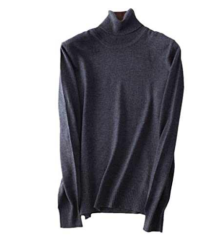 Niiyyjj Kaschmir Pullover Rollkragenpullover Damen Winter Damen Pullover Femme Warm Strickpullover, dunkelgrau, XL von Niiyyjj