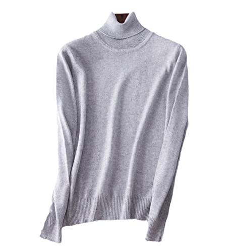 Niiyyjj Kaschmir Pullover Rollkragenpullover Damen Winter Damen Pullover Femme Warm Strickpullover, grau, XXX-Large von Niiyyjj