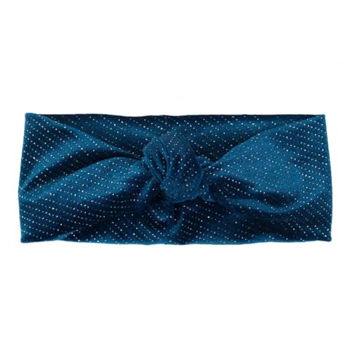 Niiyyjj Modische Haarbänder für Damen, Strass, Baumwolle, weich, geknotet, für Mädchen, dünn, dehnbar, Yoga-Turban, Blau von Niiyyjj