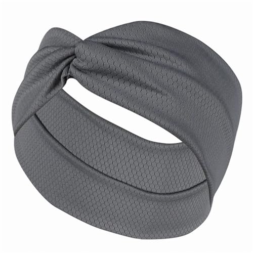 Niiyyjj Solides geknotetes Haarband für Damen, gestricktes Haarband, elastisch, Sport, Yoga, Stirnband, Mädchen, grau9 von Niiyyjj