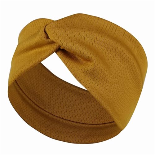 Niiyyjj Solides gestricktes Haarband für Damen, elastisch, für Sport, Yoga, Mädchen, Gelb von Niiyyjj