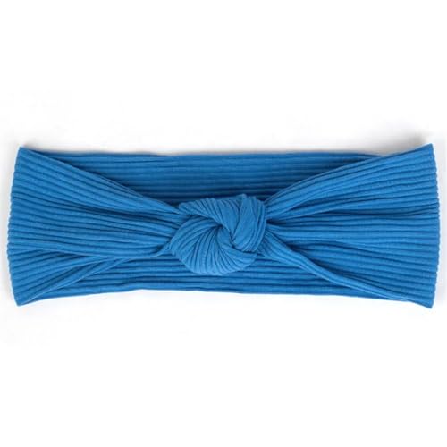Niiyyjj Sommer Boho geripptes Haarband für Damen, geknotet, gestreift, elastisches Stirnband, weibliche Wickel, Turban, Blau von Niiyyjj