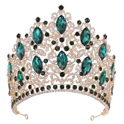 Strass Braut Tiara Krone Hochzeit Kopfschmuck Frauen Haarschmuck Braut Stirnband Festzüge Vintage H214 Gold EN8 von Niiyyjj