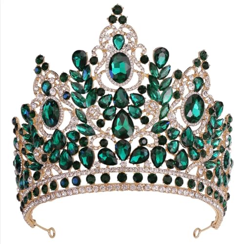 Strass Braut Tiara Krone für Frauen Hochzeit Abschlussball Kopfschmuck Party Haarschmuck Kopfschmuck Gold EN8 von Niiyyjj