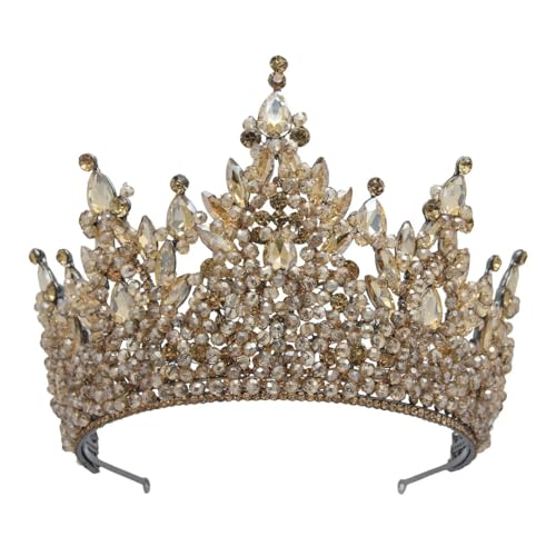 Strass Hochzeit Tiara Frauen Perlen Braut Krone Festzug Kopfschmuck Böhmische Braut Haarschmuck 2 Diademe von Niiyyjj