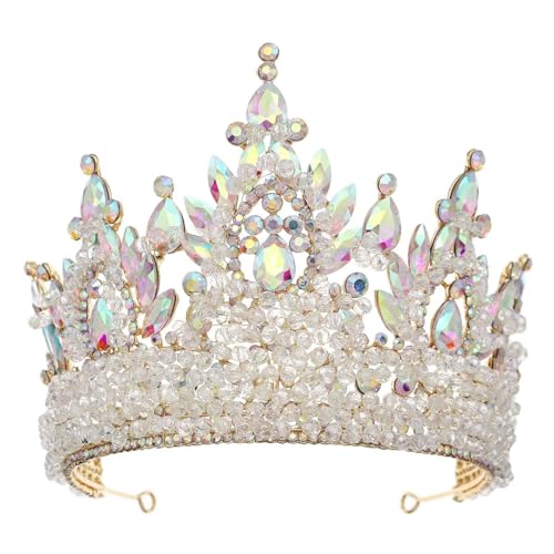 Strass Hochzeit Tiara Frauen Perlen Braut Krone Festzug Kopfschmuck Böhmische Braut Haarschmuck 5 Diademe von Niiyyjj