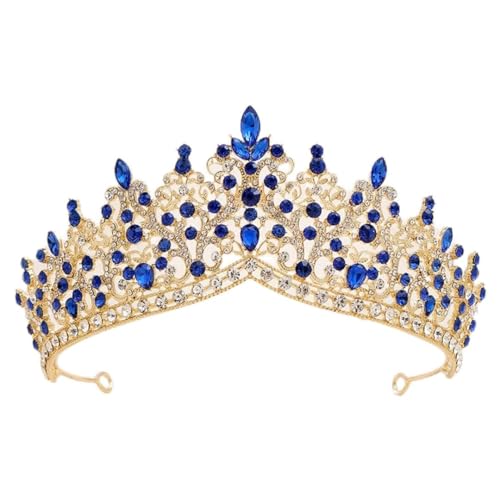 Strass Tiara Krone für Frauen Braut Hochzeit Haarschmuck Kopfschmuck TS-J3248GBlue von Niiyyjj