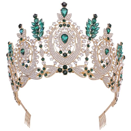 Tiara Strass Hochzeit Kopfschmuck Braut Brautjungfer Festzug Party Haarschmuck Vintage Brautkrone 6 von Niiyyjj