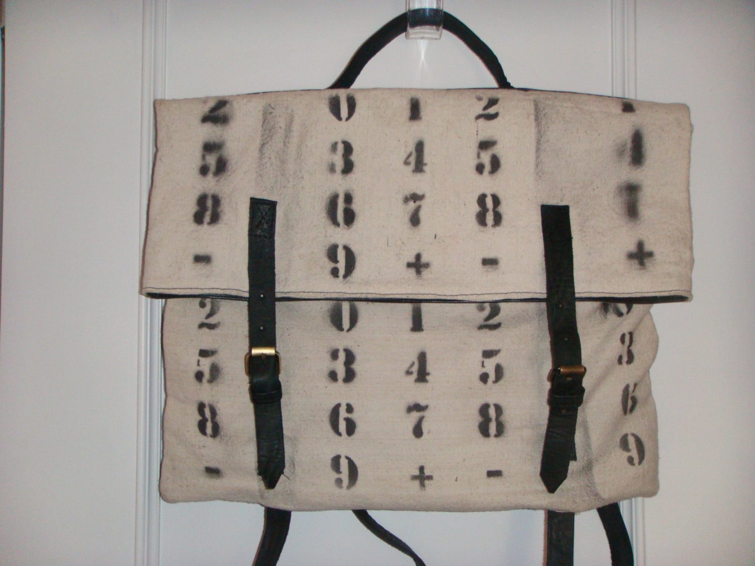 Handgefertigte Leder Und Canvas Rucksack Handgefertigte Leder Und Canvas Rucksack von NikaRak