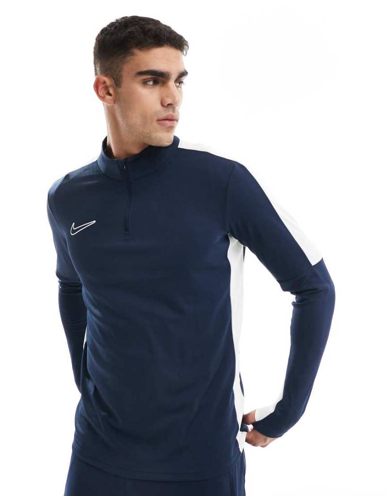 Nike Football - Academy 23 Dri-FIT - Sweatshirt in Marineblau mit kurzem Reißverschluss von Nike Football