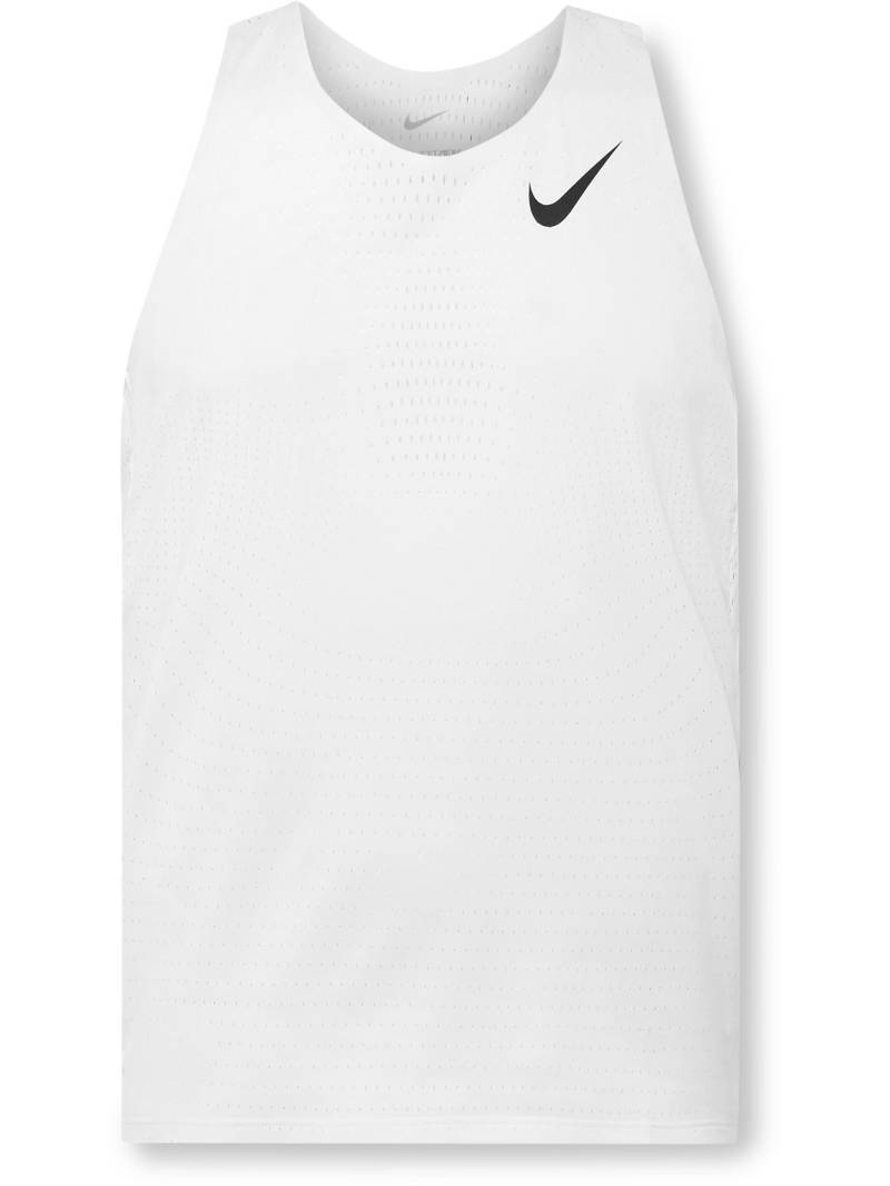 Nike Running - AeroSwift Slim-Fit Perforated Dri-FIT ADV Tank Top - Men - White - M von Nike Running