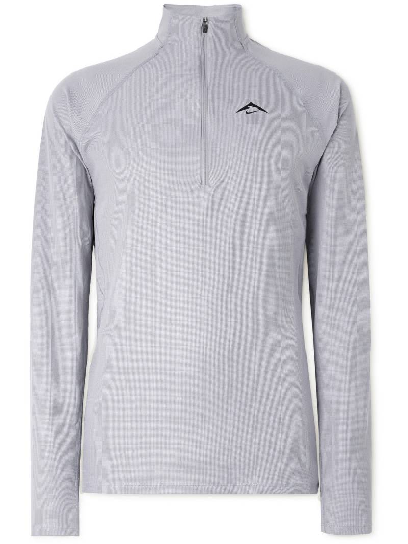 Nike Running - Logo-Embroidered Waffle-Knit Dri-FIT Half-Zip Running Top - Men - Gray - XXL von Nike Running