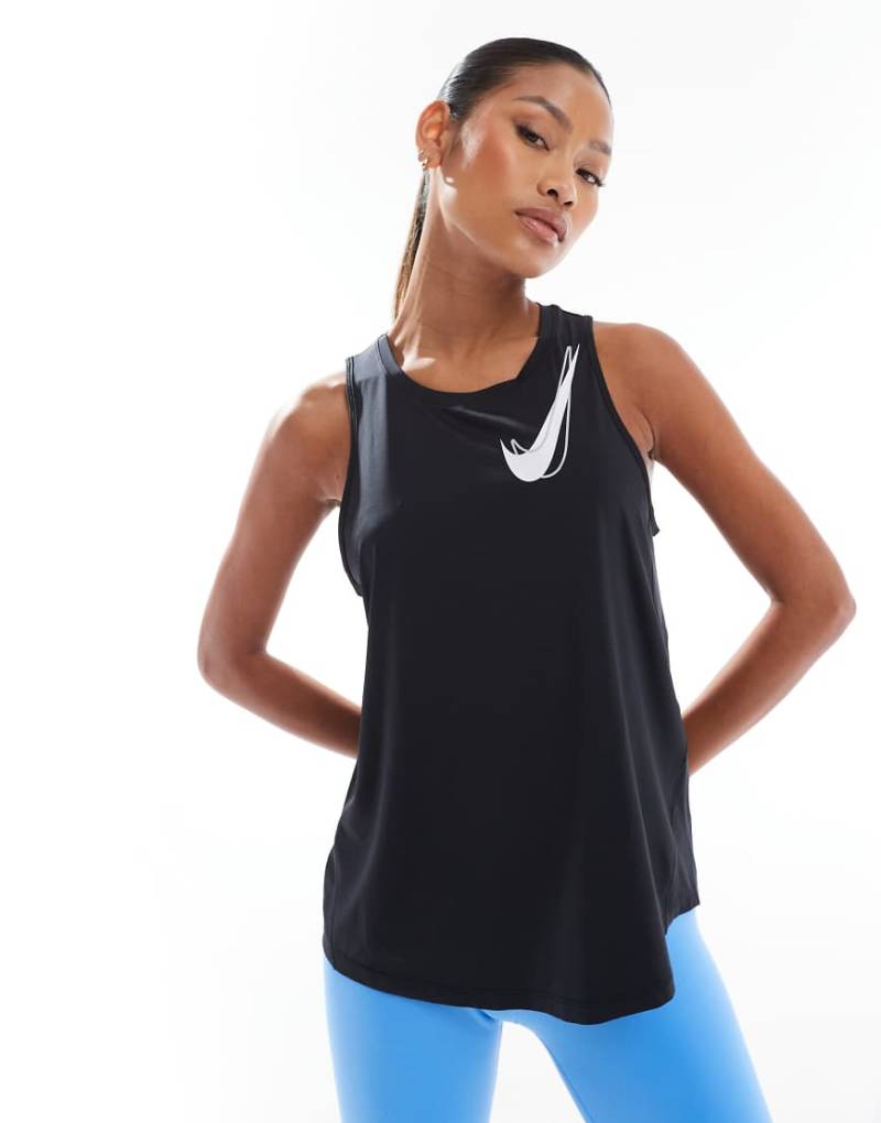Nike Running - Dri-FIT - Oberteil in Schwarz mit Swoosh-Logo von Nike Running