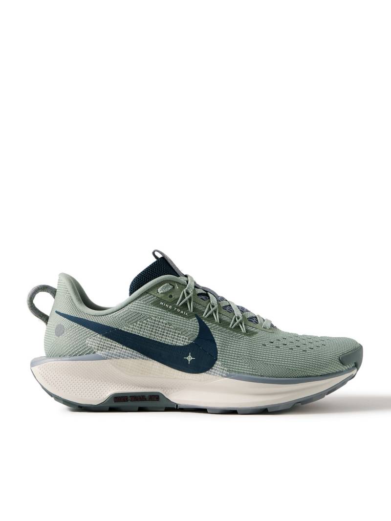 Nike Running - ReactX Pegasus 5 Rubber-Trimmed Mesh Trail Running Sneakers - Men - Green - US 10.5 von Nike Running
