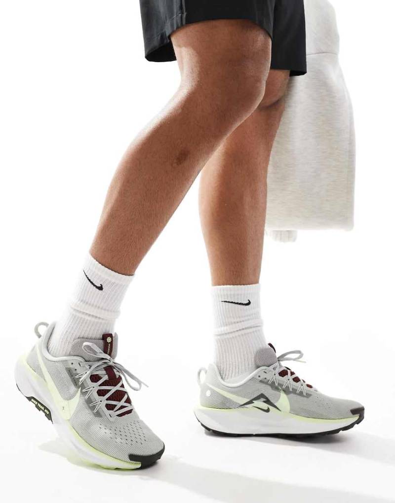 Nike Running - ReactX Pegasus Trail 5 - Lauf-Sneaker in hellem Silber von Nike Running