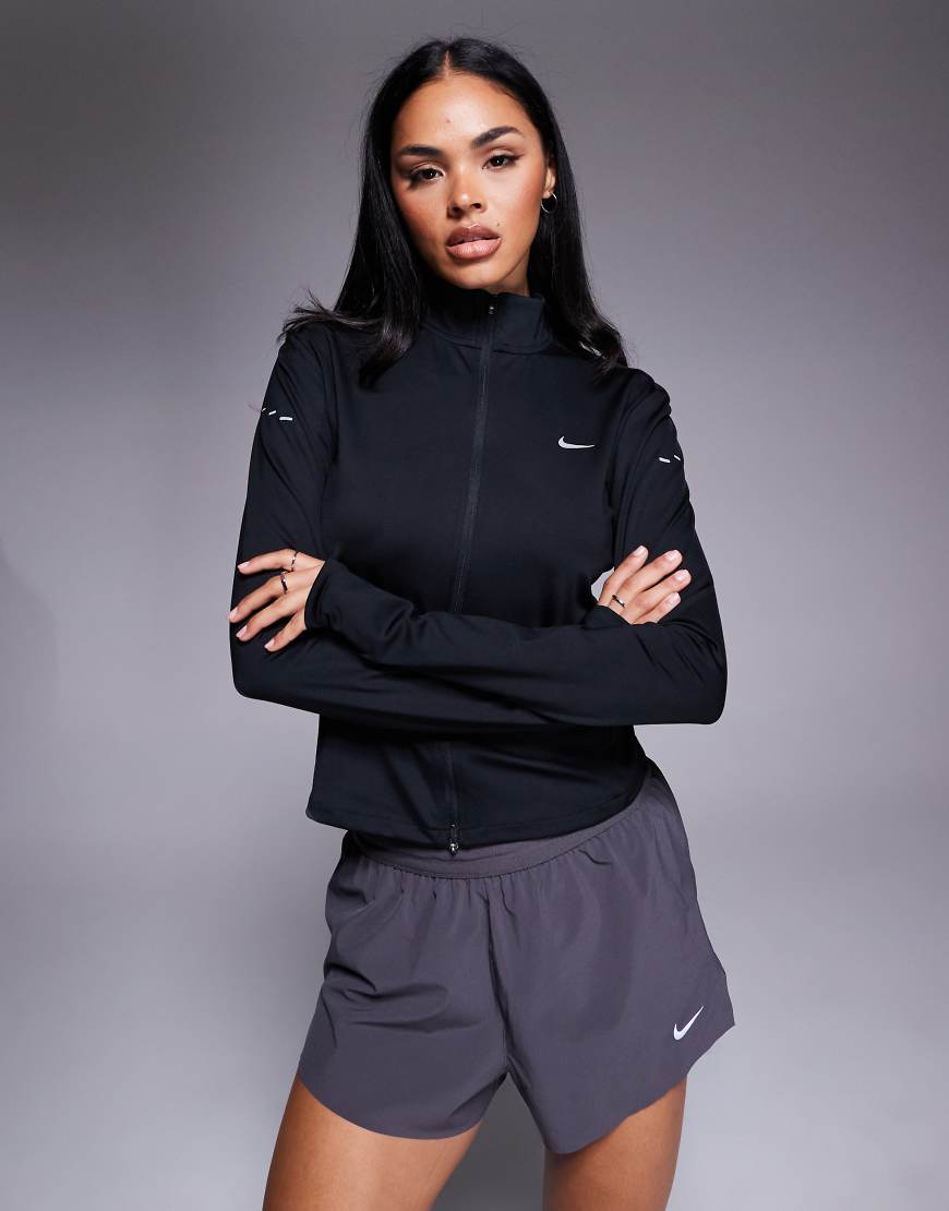 Nike Running - Swift Dri-FIT - Figurbetontes Oberteil in Schwarz mit Reißverschluss von Nike Running