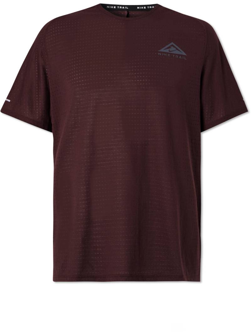 Nike Running - Trail Solar Chase Dri-FIT Mesh T-Shirt - Men - Burgundy - XXL von Nike Running