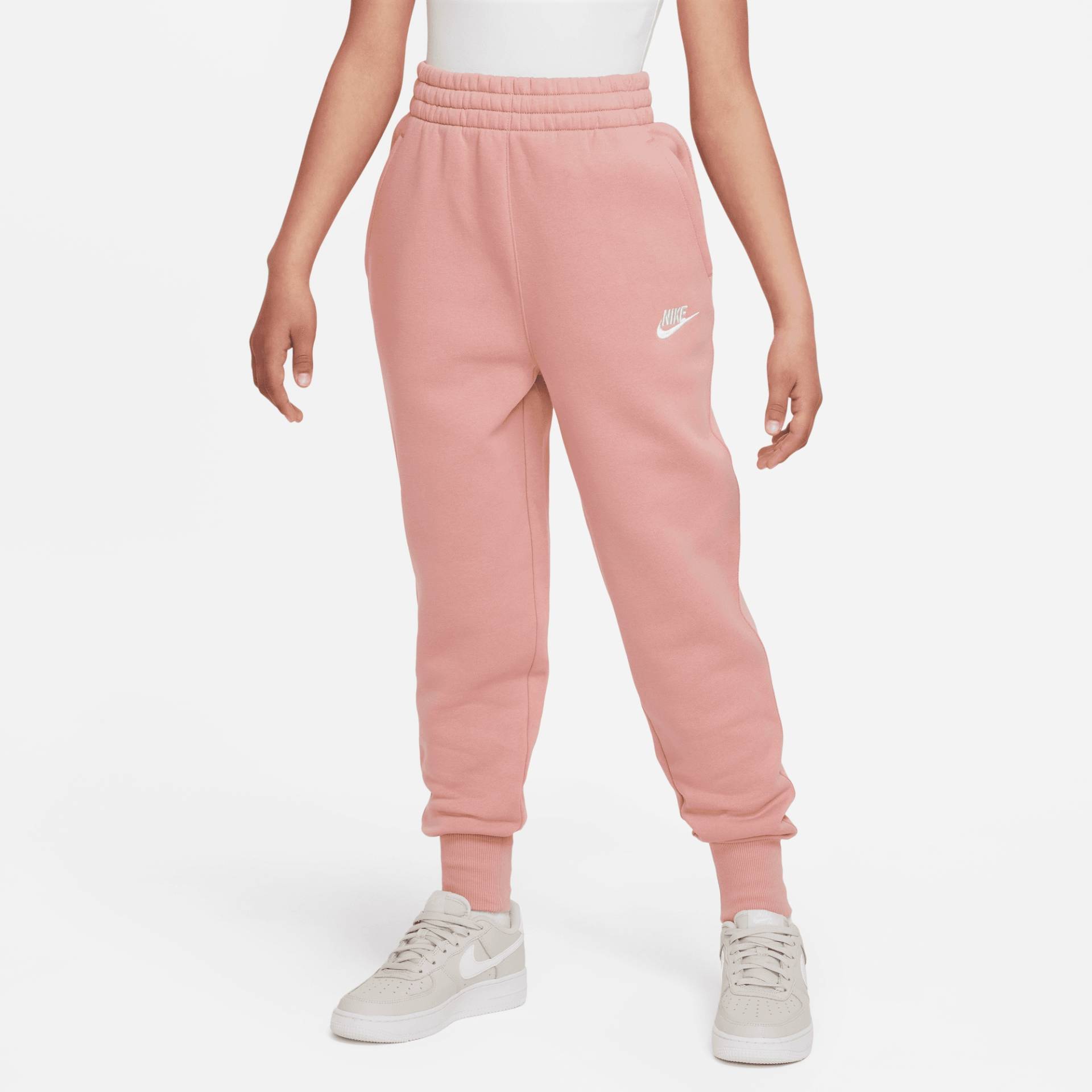 Nike Sportswear Jogginghose "CLUB FLEECE BIG KIDS (GIRLS) HIGH-WAISTED FITTED PANTS" von Nike Sportswear