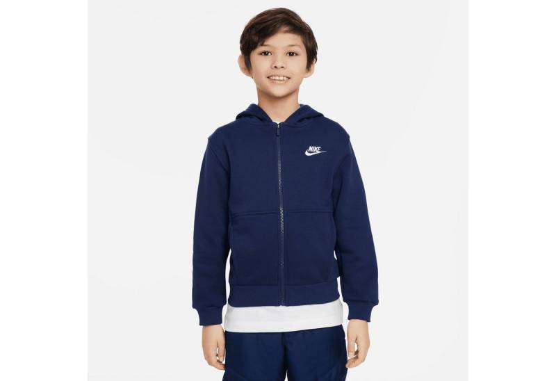 Nike Sportswear Kapuzensweatjacke Nike Sportswear Club Fleece Big Kids' Full-Zip Hoodie mit Kapuze, aus Sweatware-Material, mit Reißverschluss von Nike Sportswear