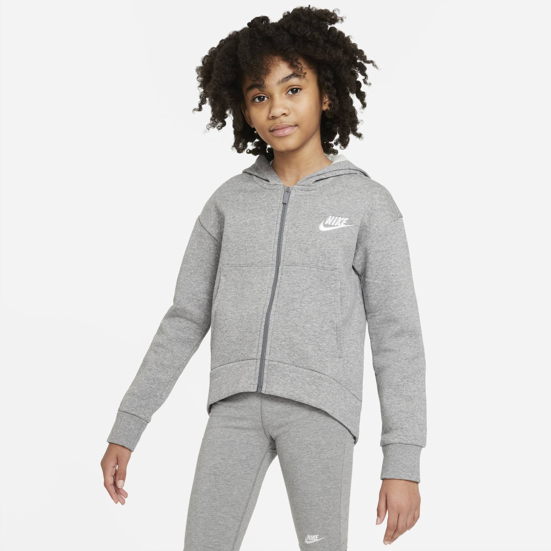 Nike Sportswear Kapuzensweatjacke "Club Fleece Big Kids (Girls) Full-Zip Hoodie" von Nike Sportswear