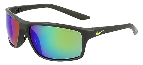 Nike Sun Unisex Adrenaline 22 Sonnenbrille, Matte Sequoia/Atomic Green-Brown with Green Mirror, Einheitsgröße von Nike