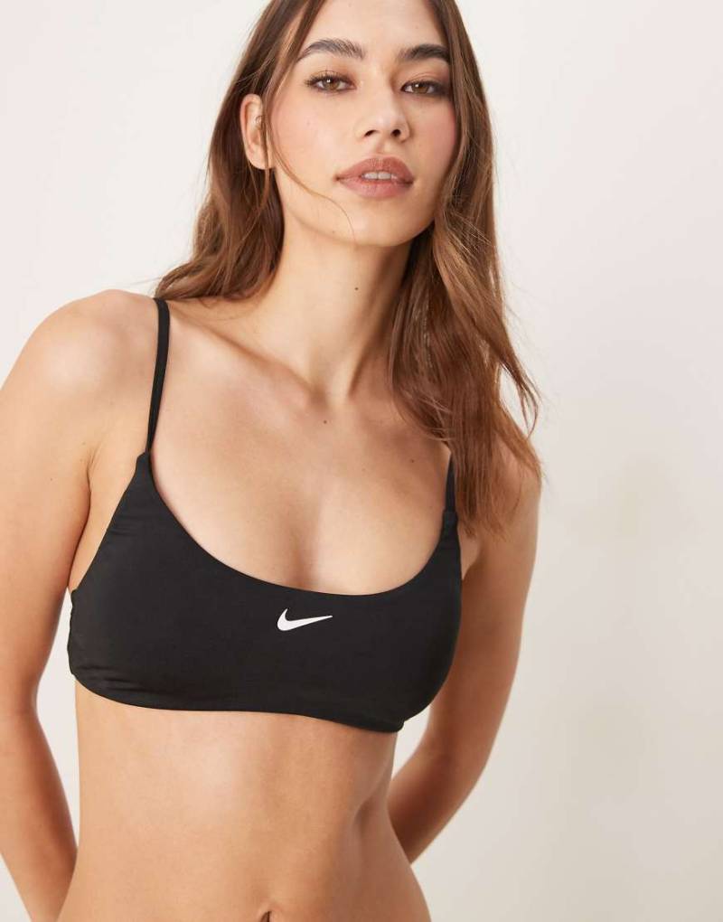 Nike - Essential - Bustier-Bikinioberteil in Schwarz von Nike Swimming