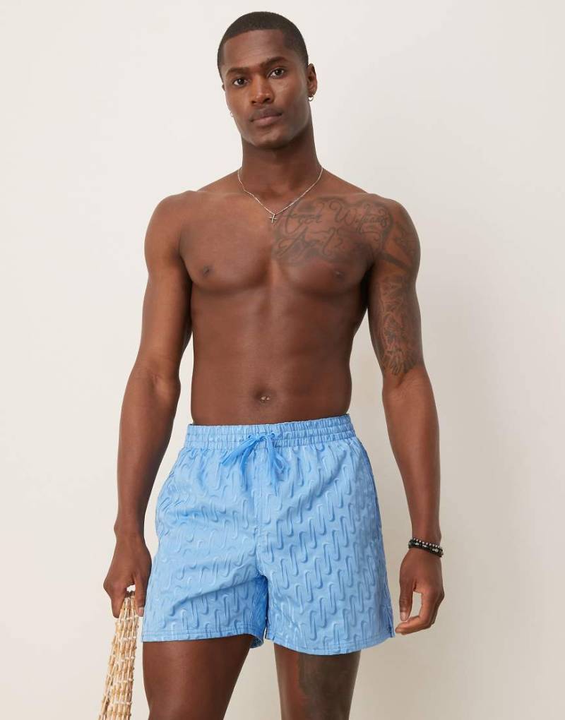 Nike - Swoosh Link - Volley-Badeshorts in Blau, 5 Zoll Schrittlänge von Nike Swimming