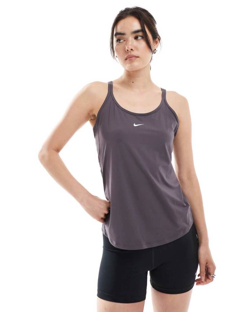 Nike - One Training Dri-FIT - Trägertop in Dunkelgrau mit Riemchenträgern von Nike Training