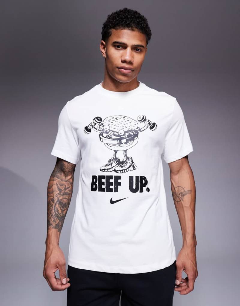 Nike Training - Dri-FIT - T-Shirt in Weiß mit Grafik von Nike Training