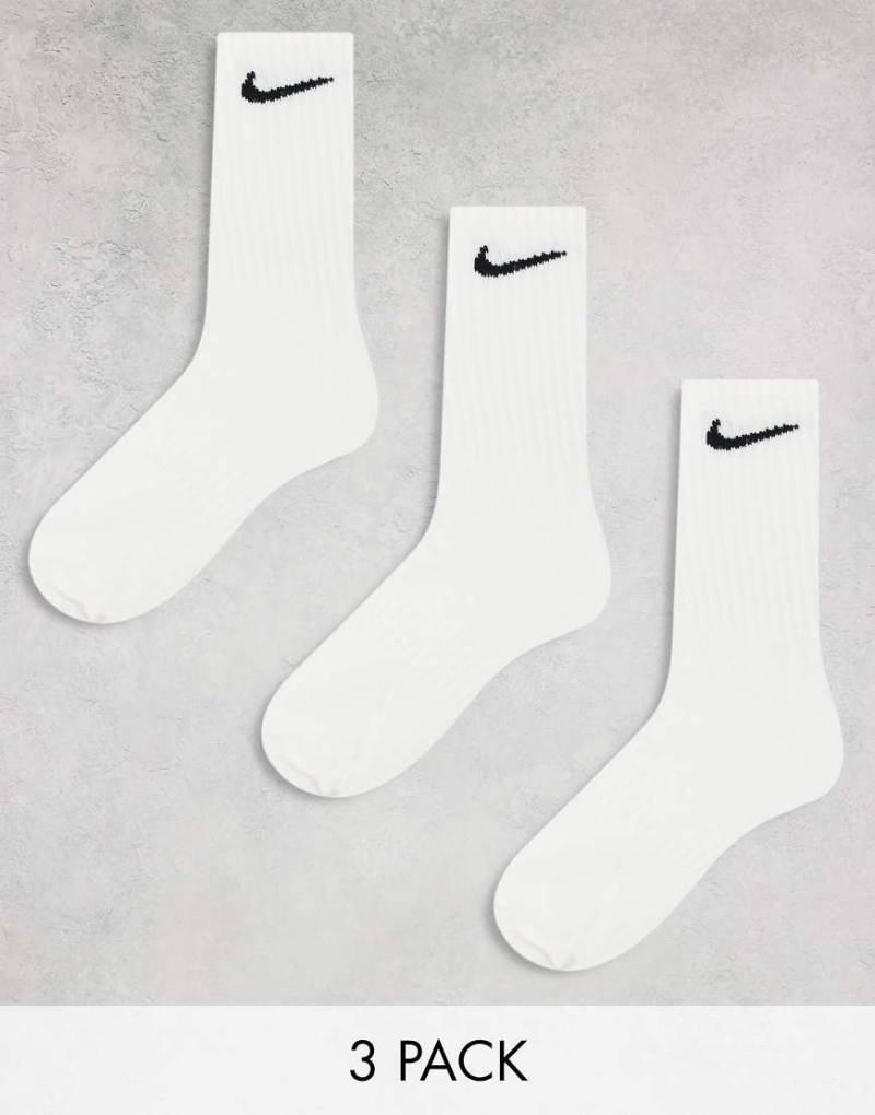 Nike Training - Everyday - 3er-Pack leichte Crew-Socken in Weiß von Nike Training