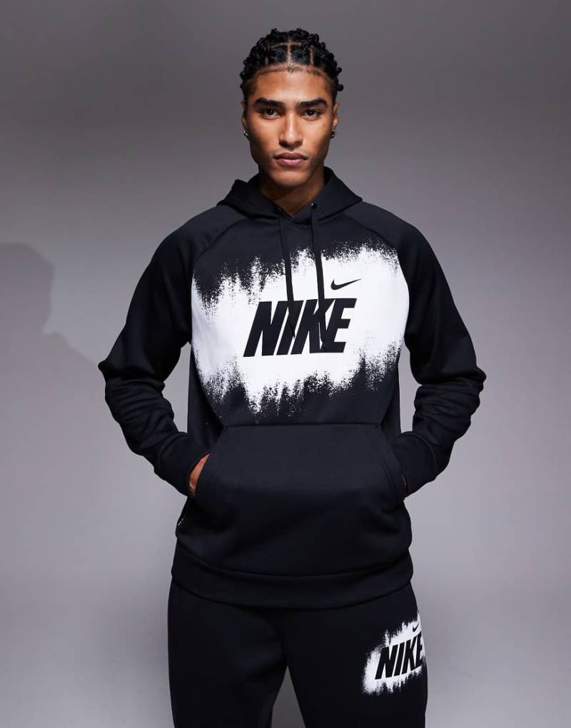Nike Training - Heritage - Kapuzenpullover in Schwarz mit Grafikprint von Nike Training