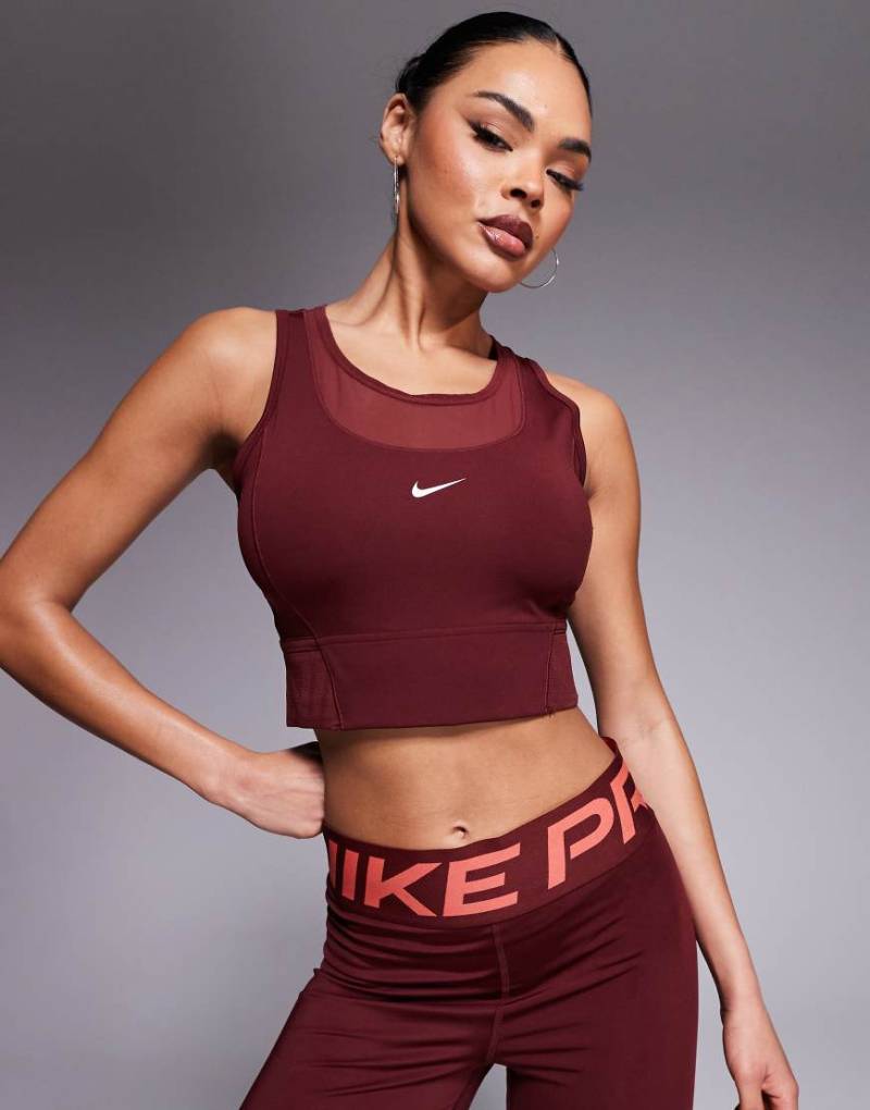 Nike - Pro Training Dri-FIT - Cropped-Trägertop in Burgunderrot von Nike Training
