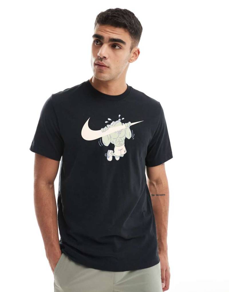 Nike Training - Dri-FIT Pull Up - T-Shirt in Schwarz mit Grafik von Nike Training